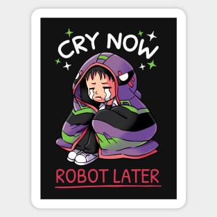 Cry Now, Robot Later // Shinji Ikari, Evangelion, Anime Sticker